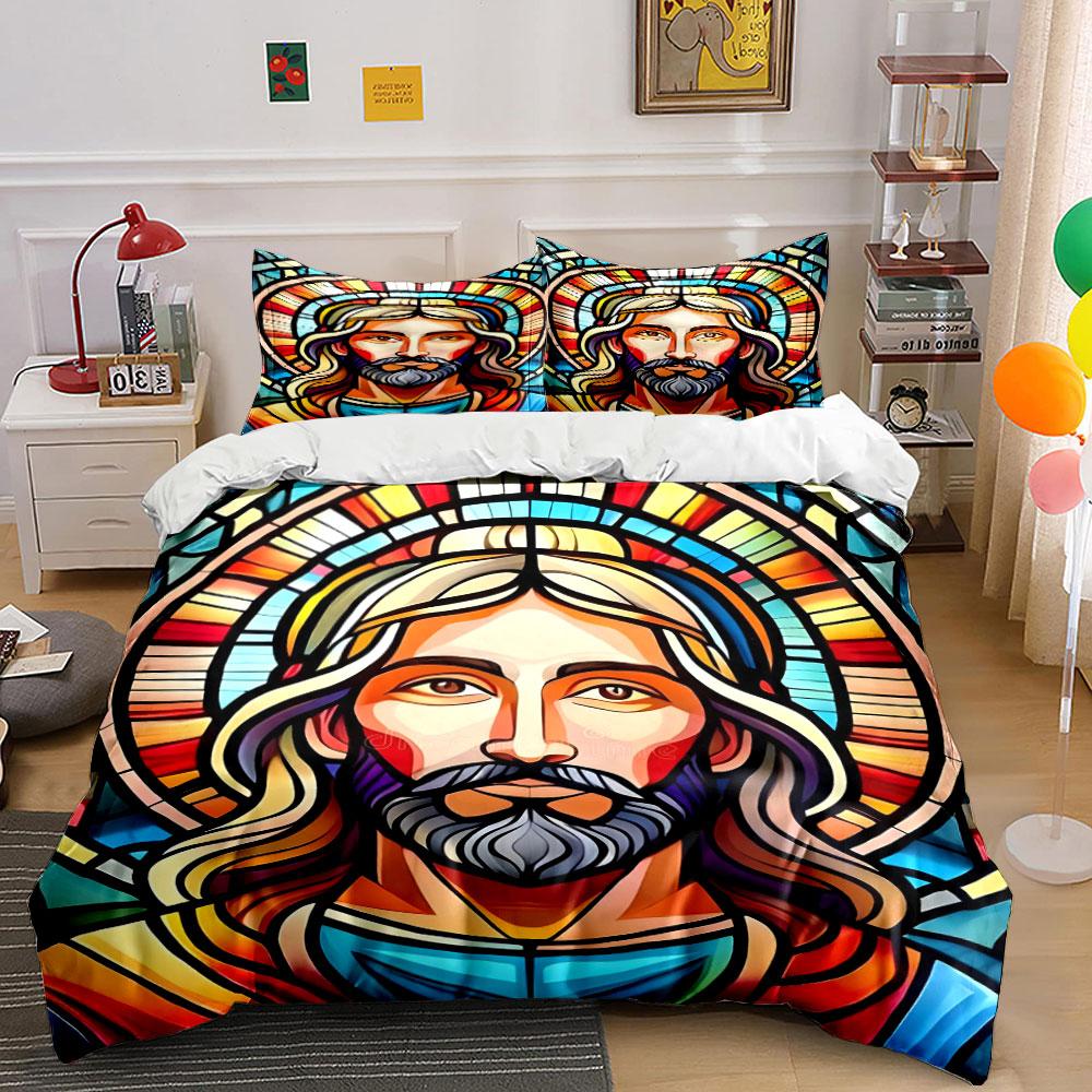 Colorful stained glass design. Bedding sets Duvet cover sets Duvet covers Pillowcases(1 * Duvet Cover 2 * Pillowcases without duvet insert)