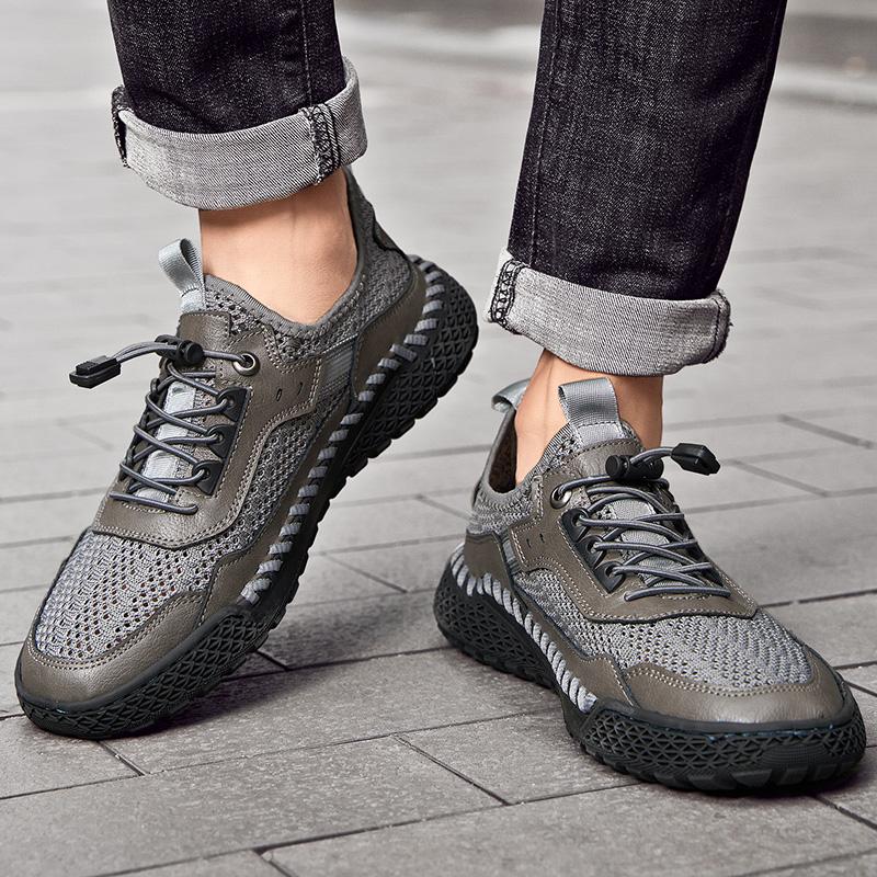 Летние мужские кроссовки, дышащая повседневная обувь, удобные мужские мокасины, сетчатая обувь, кроссовки для ходьбы на открытом воздухе
