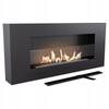 Wall Mounted Bioethanol Fireplace DELTA FLAT Black with Glazing TÜV 