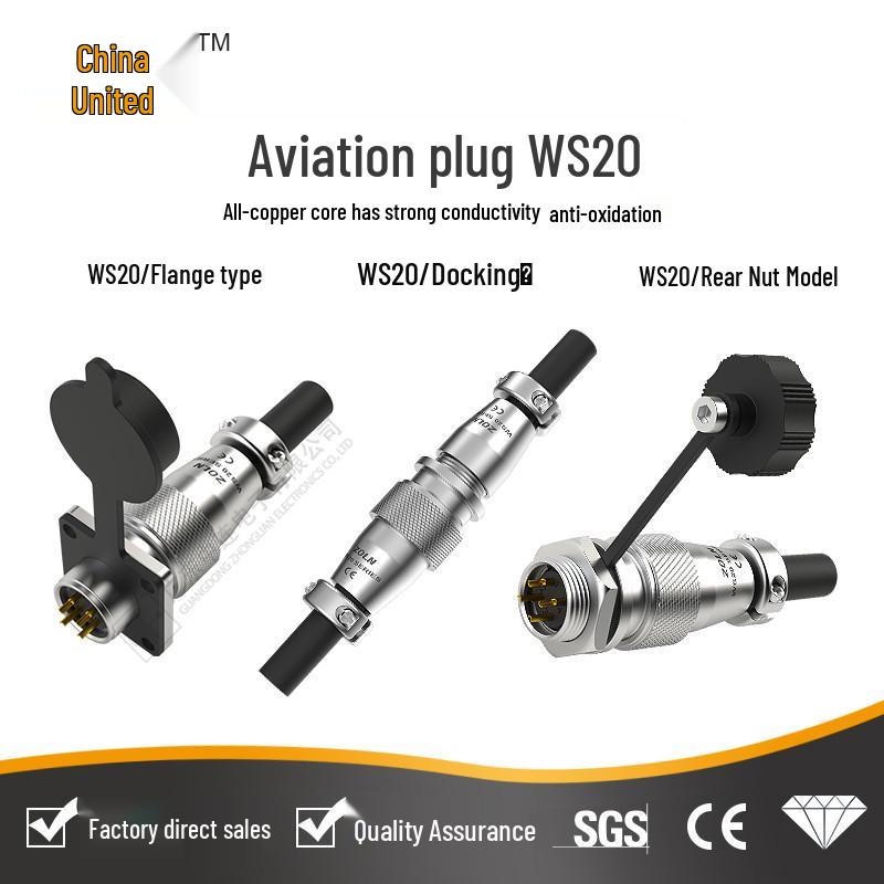Central Connection WS20 Aviation Plug Socket Cable Harness and Wire Connector