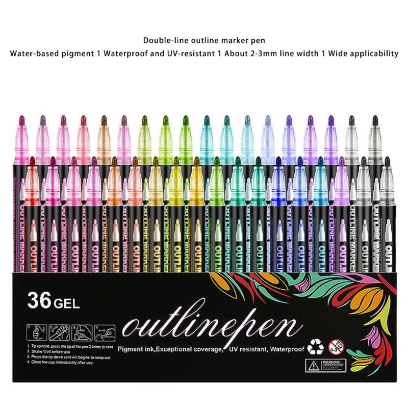 Marker Pen for Smooth Flow Glitter Gel Pen For Drawing Writing On Multiple Surfaces Fade Resistant Art Tools