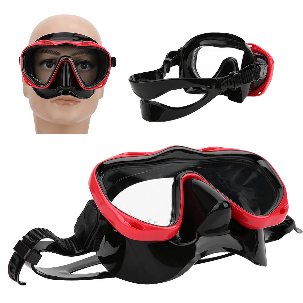 Adult Diving Goggles Face Shield Glasses Silicone Eye Protector Snorkeling EquipmentsMK‑902 Black Red