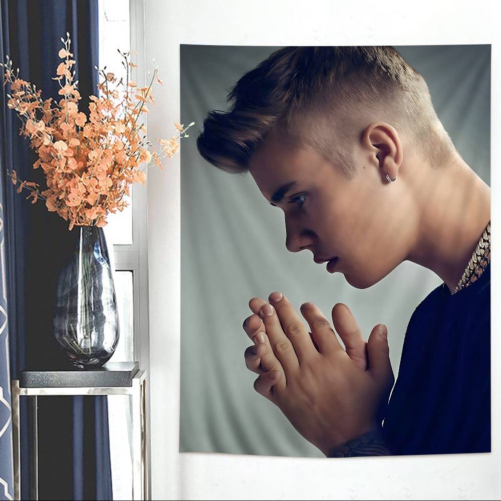 Популярный певец JJustinS BBieberS Мультяшный Гобелен Искусство Научная Фантастика Комната Домашний Декор Настенный Декор