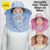 Thin With Mask Picking Tea Hat Floral Detachable Sunshade Shawl Cap Polyester Breathable Neck Protection Hat Spring / Summer
