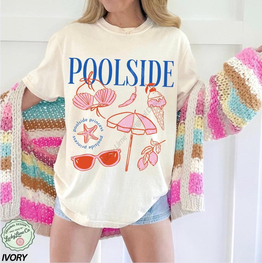 Poolside Princess Shirt, Retro Summer Shirt, Preppy Beach Shirt Trendy Summer Tee, Vacation Tshirt, Travel Shirt, Beachy Summer Graphic Tee
