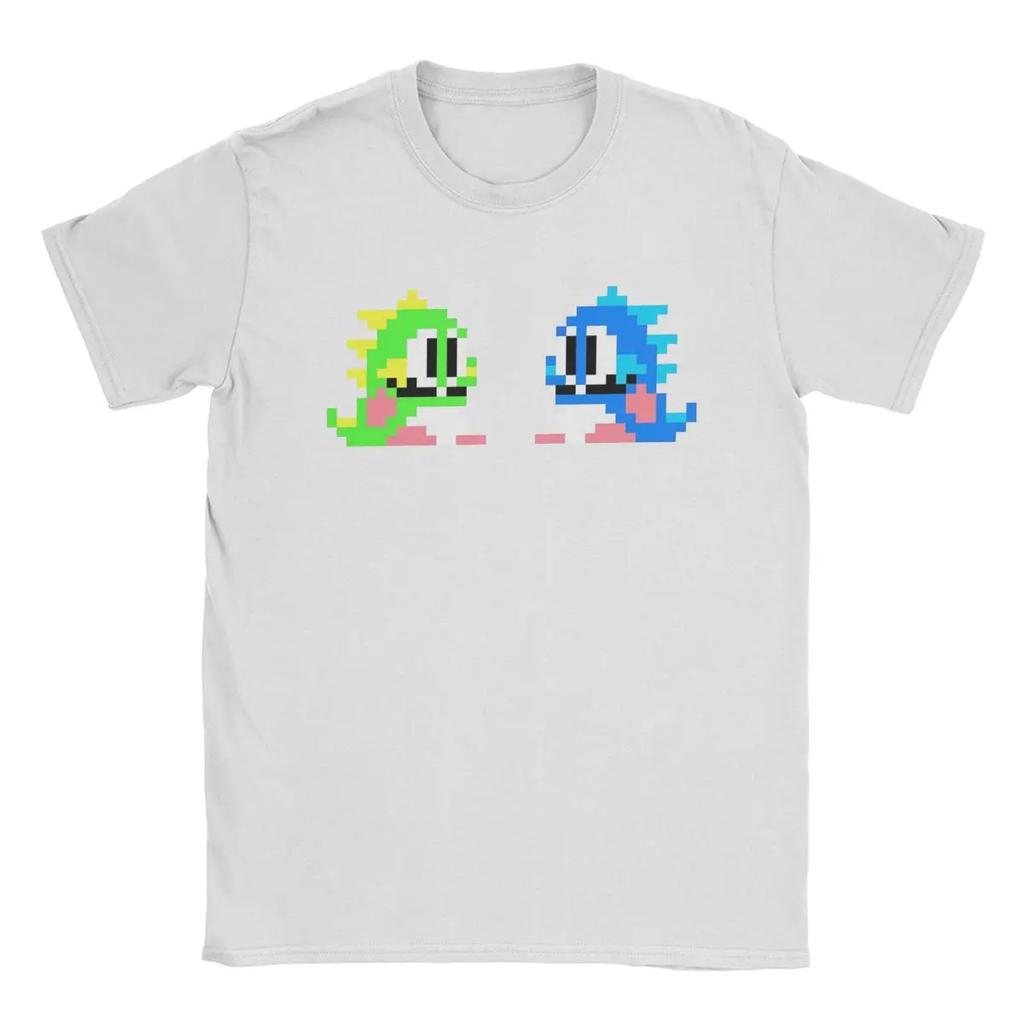 8-Bit Bubble Bobble Dragons Мужские футболки Веселая футболка с коротким рукавом и круглым вырезом Футболка из 100% хлопка Топы для вечеринок