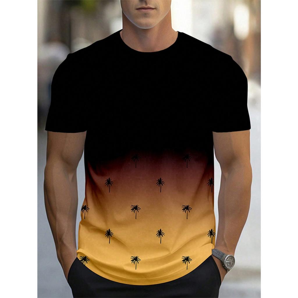Hawaii Street Fashion Men's T-shirt New Summer Beach Vacation Men's Casual T-shirt Outdoor Sports Men's Short Sleeve Top