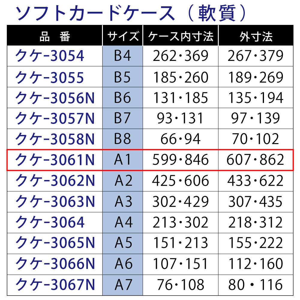Kokuyo Мягкий чехол для карт, A1, Kuke-3061N