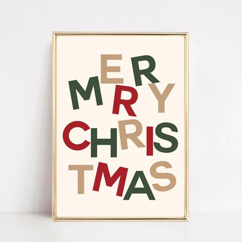 Retro Funny Christmas Trendy Art Posters Canvas Painting Wall Prints Pictures Children Room Home Decor