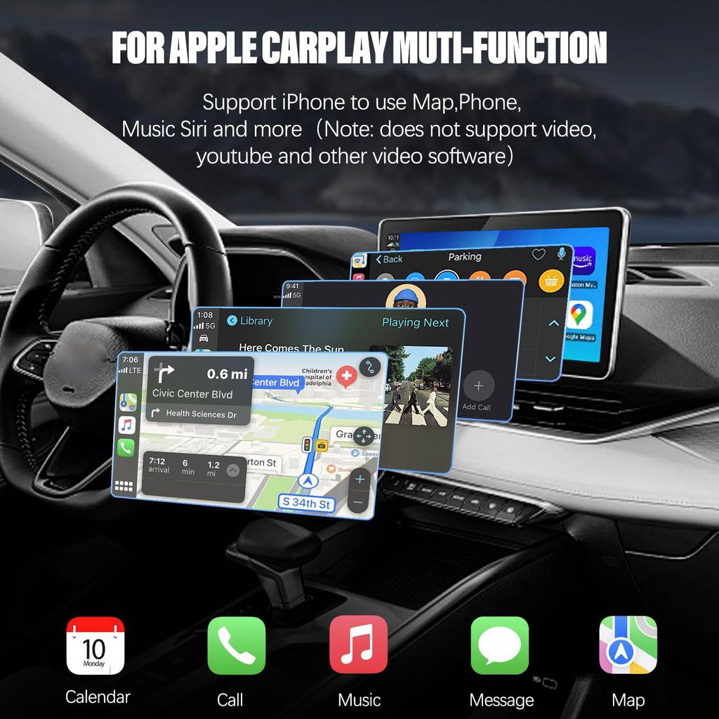 2-in-1 Wireless Android Auto Adapter, Plug Play Converts Wired To Wireless, Fast Auto-Connect, No Delay