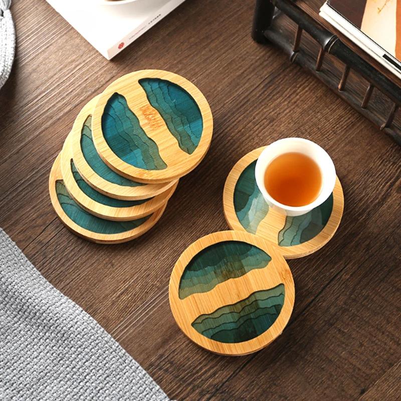 Подставка под стакан Art Coaster из свежего дерева, подставка под стакан, коврик для стола, нескользящий теплоизоляционный коврик для чашки, кухонные принадлежности, подставка под кофейную чашку