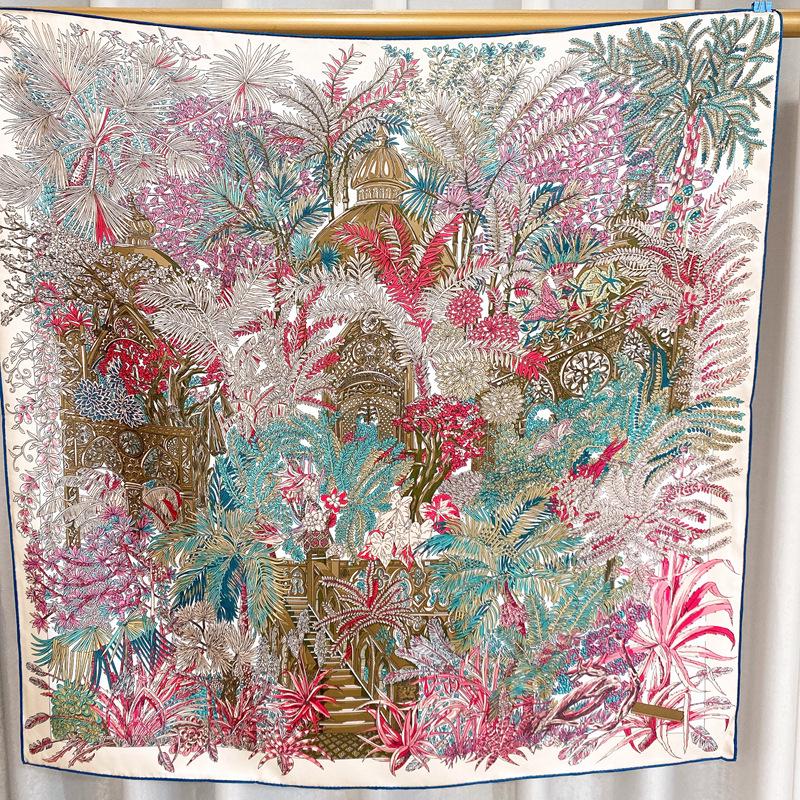 Шелковый твиловый шарф Silk Road в черно-белом французском стиле для весны/лета