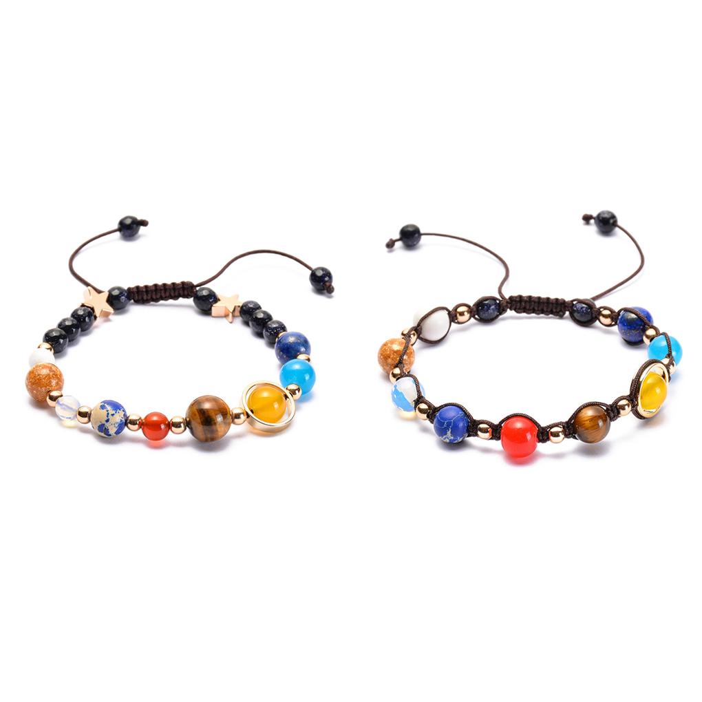 Каменный браслет ручной кулон браслет на запястье красочный мужской не линяющий милый подарок вселенная подарок на день рождения браслеты из бусин