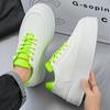 Trendy White Green Original Shoes for Men Comfy Height-increasing Platform Shoes Men Lace-up Flat Shoes Casual Zapatos De Hombre