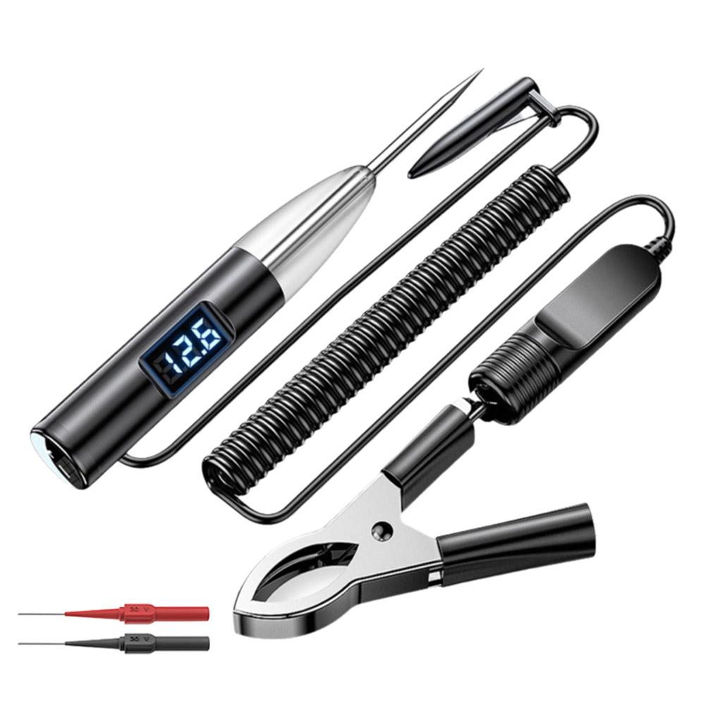 12В/24В Автомобильный тестер напряжения цепи Ручка Светодиодный цифровой щуп Питание Автомобильный детектор напряжения Автоинструмент Дисплей Обслуживание Диагностика B0N1