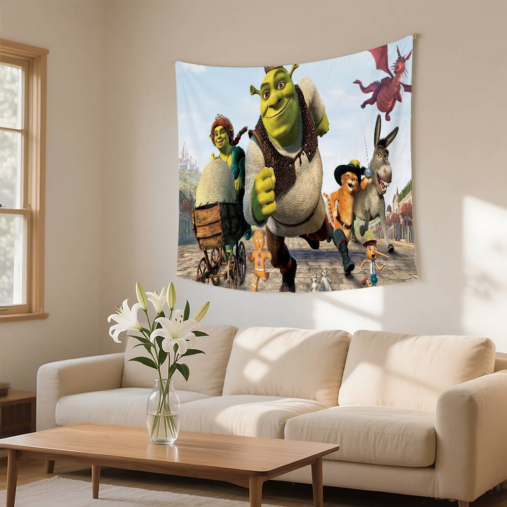 Funny Movie Sshrek Tapestry Wall Hanging Tapestry Art Deco Blanket Curtain Hanging At Home Bedroom Living Room Decor