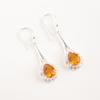Natural Citrine Gemstone 925 Sterling Silver Zircon Partywear Earrings 1.86" CZE-7-5