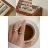 Stylish Minimalist Pearl Ring For Women Adjustable Copper Unique Geometric Design