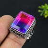 Bi-Color Tourmaline Gemstone 925 Sterling Silver Gift Jewelry Ring Size 9