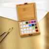 Empty Bamboo Paint Palette Wooden Color Mixing Tray with Lid Watercolor Container Wood