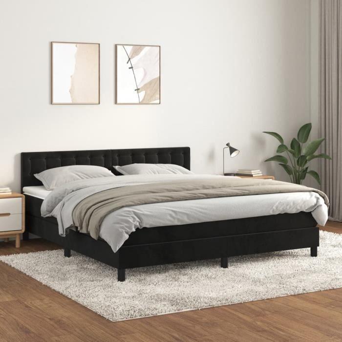 VidaXL Divan Bed with Mattress Black 180x200 Cm Velvet - Model 3141559