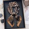 Leopard Print Silk Scarf Spring And Summer Go Out To Play Beach Scarf Decorative Bag Scarf Shawl