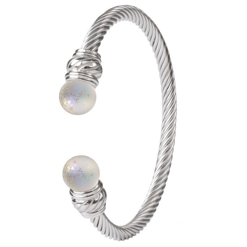 Горячий титановый стальной кабельный браслет-манжета из циркония, модный браслет, ювелирные изделия, изящные аксессуары для браслетов, украшение для рук