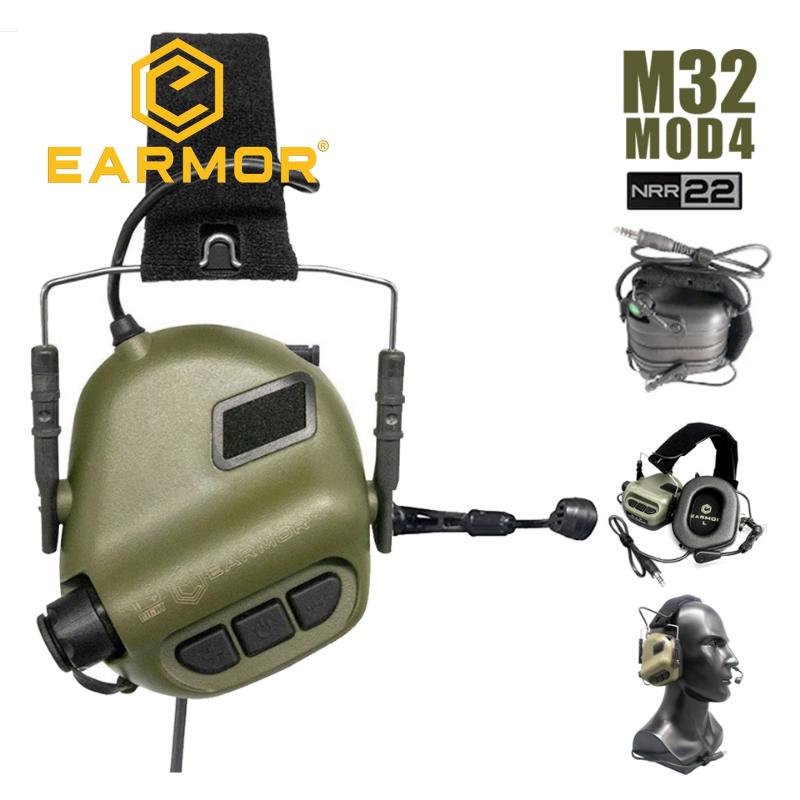 Тактическая гарнитура EARMOR M32 MOD4 для стрельбы, военные наушники с шумоподавлением и связью Softair