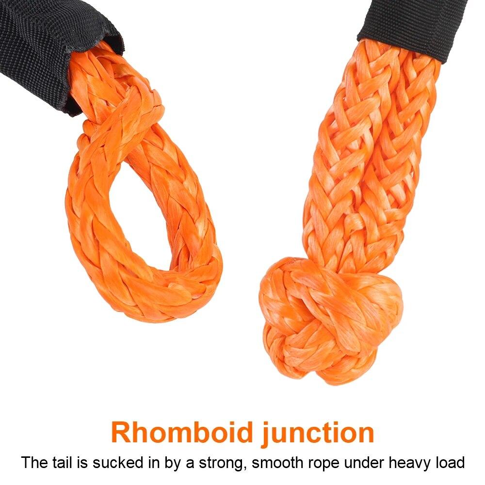 Синтетическое волокно, мягкая скоба для эвакуации транспортного средства, внедорожные буксировочные тросы, тяговый трос для автомобильного прицепа с защитным рукавом, 38000 фунтов