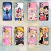 Мультяшный чехол для телефона S-Sailor M-Moons для Samsung S25, S24, S21, S22, S23, S30, Ultra, S20, Plus, Fe, Lite, 5G Черный чехол