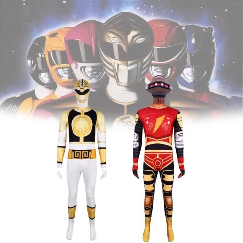 Костюм для косплея Могучих Морфинов Пауэр Рейнджерс Динозавры для детей на Хэллоуин, костюм для вечеринки