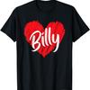 Я люблю Билли Сердце Персонализированное Имя Билли Винтажная Футболка
