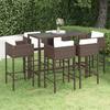 VidaXL Garden Bar Furniture 7pcs and Cushions Outdoor Furniture Patio Table and Chairs Garden Lounge Terrace 3094795