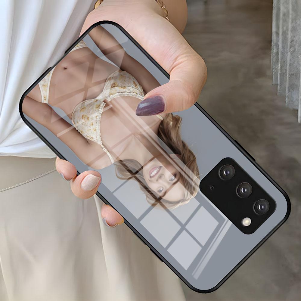 Чехол для телефона S-Sydney S-Sweeney для Samsung S26 S25 S24 FE S23 S22 S21 Plus S20 Ultra Note20Ultra Черная стеклянная крышка