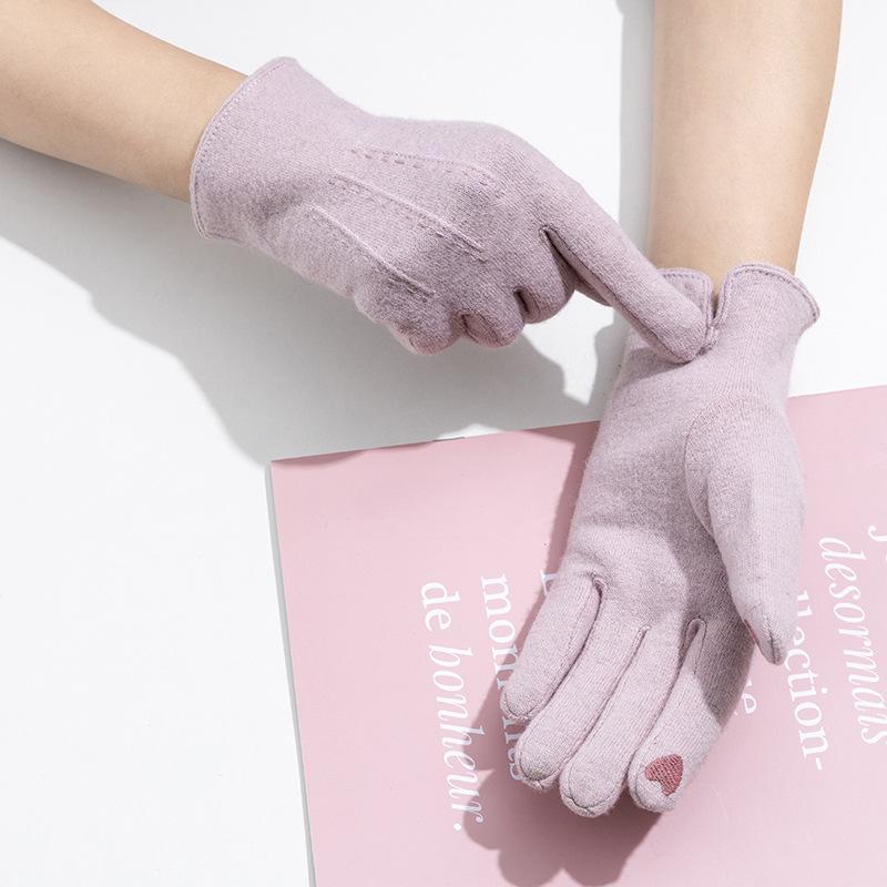 Женские деловые шерстяные теплые перчатки из овчины с сенсорным экраном, противоскользящие перчатки для пальцев для езды на велосипеде, вождения и занятий спортом на открытом воздухе