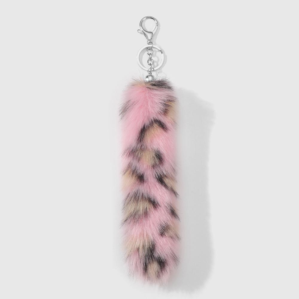 Leopard Print Animals Tail Keychain Hanging Bag Charms Fur Tails Pendant Jewelry Gifts
