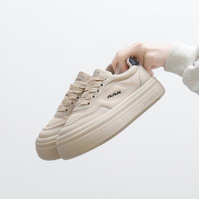 Весна 2025 года, новая корейская версия, дышащие маленькие белые туфли, женские низкие повседневные туфли для пляжа, туфли-маффины на платформе, женские K3703