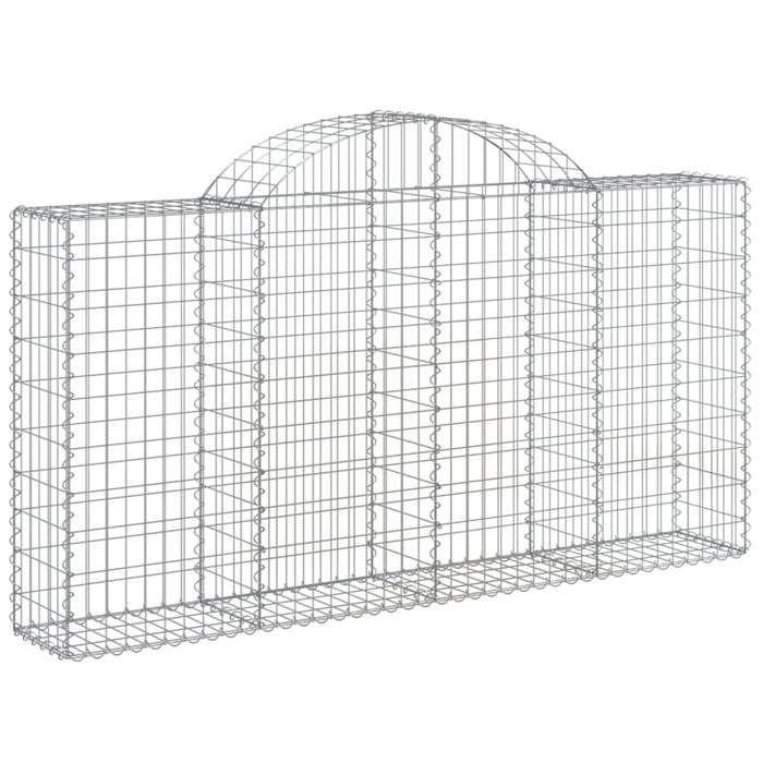 VidaXL Paniers à gabions arqués 5 pcs 200x30x100/120 cm Fer galvanisé, gabion, cage de gabion, panier de mur de gabion, mur 3146113