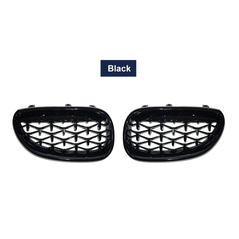 Пара автомобильных гоночных грилей с алмазной решеткой для почек для BMW E60 E61 550i 535i M5 2004-2009, решетки переднего бампера, грили в метеоритном стиле