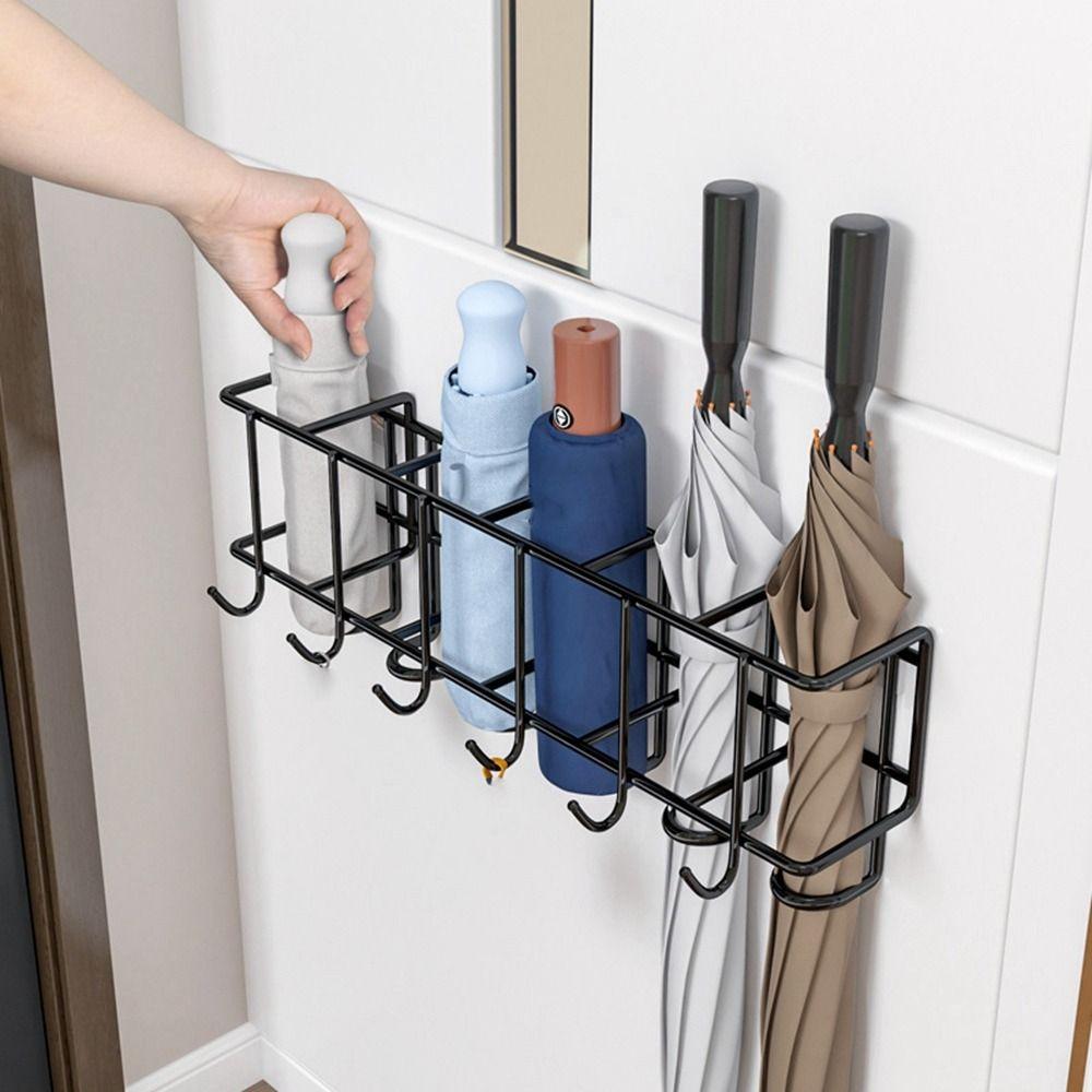 4/6 Grids Umbrella Storage Rack Metal Umbrella Holder Practical Bag Key Storage Holder Bathroom