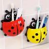 1 шт. Держатель для зубных щеток с дизайном божьей коровки, настенный, на присосках, прочный пластиковый органайзер для ванной комнаты для держателя зубных щеток и зубной пасты