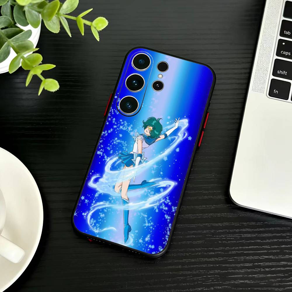Мультяшный чехол для телефона F-Sailor M-Moons для Samsung S26, S25, S24, S23, S22, S30, S21, Ultra, Plus, FE 5G Черный Мягкий чехол