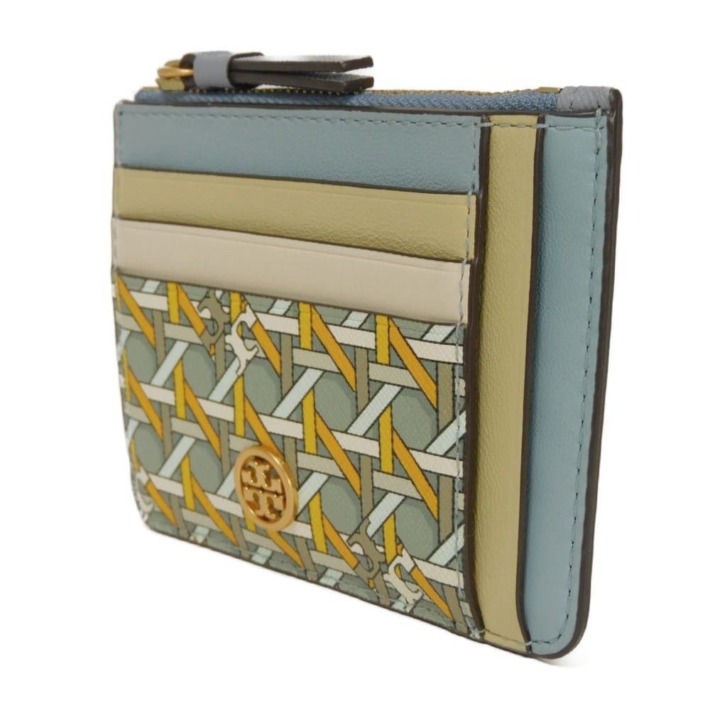Used Robinson Fragment Case 10833, 79423, 7943, Saffiano Card Case with Double T Logo, Multicolor, Unisex from Japan