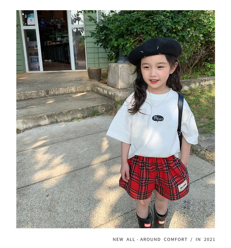 Девочки, хлопковая футболка с коротким рукавом: Модный летний топ с принтом