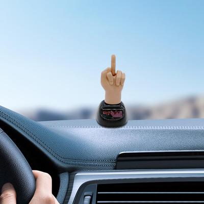 Новый Автомобильный Солнечный Сувенир Забавный Сувенир на Приборную Панель в Форме Среднего Пальца Подарок Креативные Автомобильные Принадлежности для Интерьера Автомобильная Кукла Сувенир