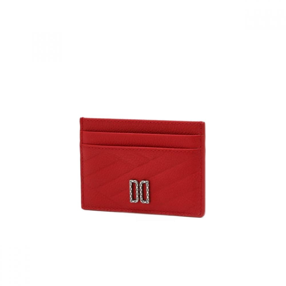 Daks Тонкий кожаный кошелек для карт Красный Dcho6e751r2