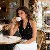 Женские Топы На Бретельках С Бусинами И Искусственным Жемчугом Топ-Майка Мягкий Эластичный Свободный Крой Однотонный Вязаный Топ Для Работы И Вечеринки
