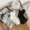 Women's Spring and Summer Thin Bow Wooden Ear Edge Ballet Wind Drum Pile Cotton Socks