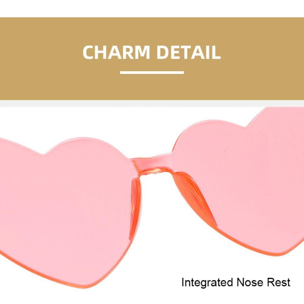 UV Protection Lightweight Comfortable Durable High Quality Multi Colored Lenses Female Male Sun Glasses Heart-shaped