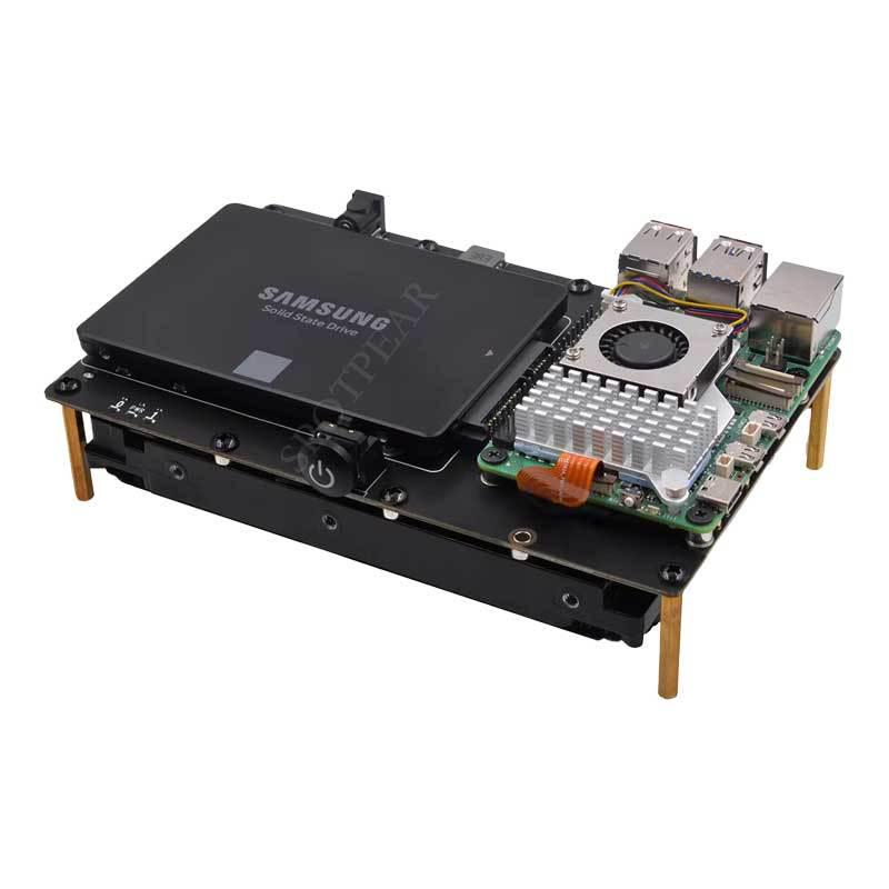 X1008 PCIe плата расширения для 2,5"/3,5" SATA HDD/SSD с двумя отсеками для Raspberry Pi 5